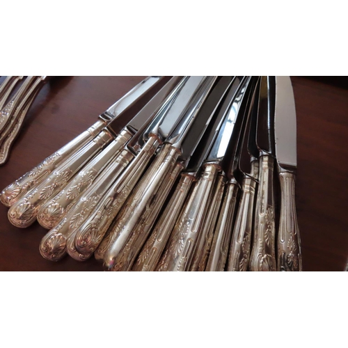 673 - Large Collection of Silver Plated Table Cutlery Natural Set Quantity as Photographed