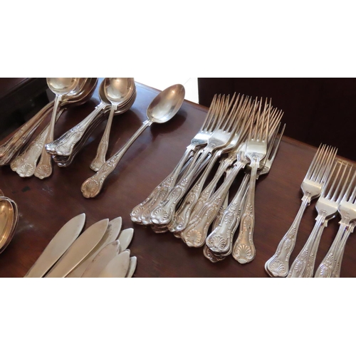 673 - Large Collection of Silver Plated Table Cutlery Natural Set Quantity as Photographed