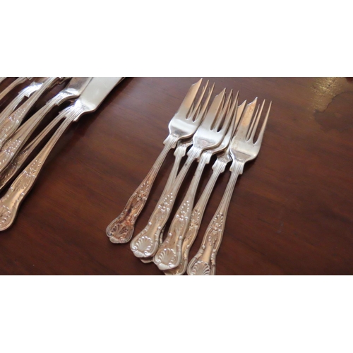 673 - Large Collection of Silver Plated Table Cutlery Natural Set Quantity as Photographed