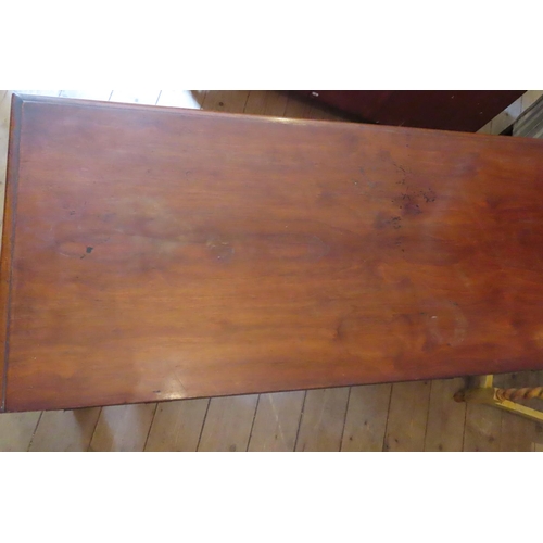 674 - Walnut Lift Up Chest Cabinet on Turned Supports Approximately 3ft 6 Inches Wide