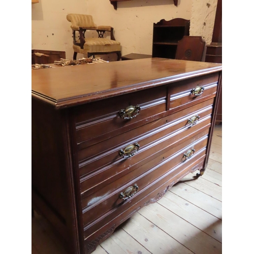 680 - Antique Mahogany Chest of Two Short and Three Long Drawers Approximately 3ft 4 Inches Wide