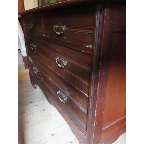 680 - Antique Mahogany Chest of Two Short and Three Long Drawers Approximately 3ft 4 Inches Wide