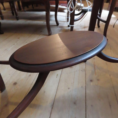 688 - Edwardian Mahogany Oval Form Occasional Table with Undertier Approximately 22 Inches Wide x 29 Inche... 