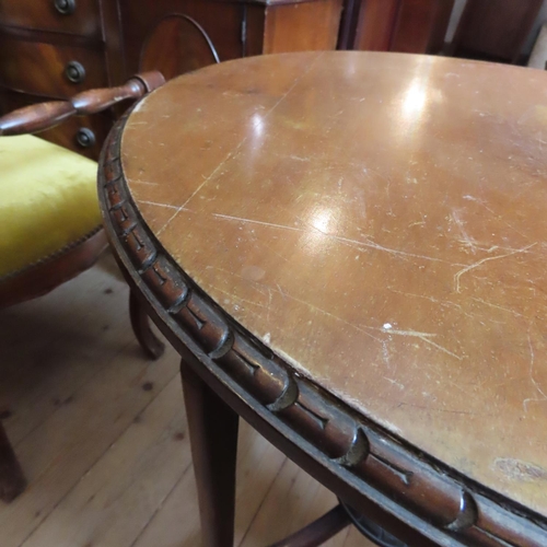 690 - Edwardian Mahogany Circular Form Occasional Table with Undertier Shaped Supports Approximately 20 In... 