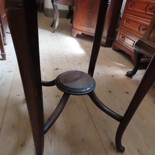 690 - Edwardian Mahogany Circular Form Occasional Table with Undertier Shaped Supports Approximately 20 In... 