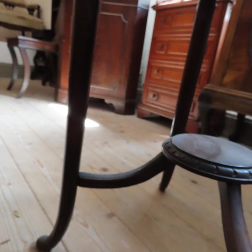 690 - Edwardian Mahogany Circular Form Occasional Table with Undertier Shaped Supports Approximately 20 In... 