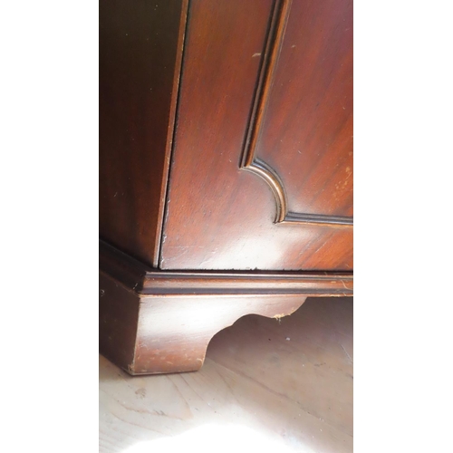 692 - Figured Mahogany Astral Glazed Corner Cabinet Single Door Above Cupboard Base Approximately 6ft 6 In... 