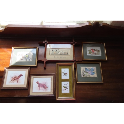 Various Framed Pictures Including Old Silkwork Panel Titled The Good Old Days Contained within Original Frame Quantity as Photographed