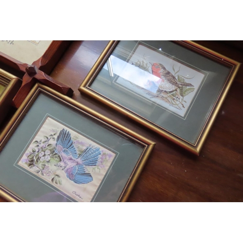 693 - Various Framed Pictures Including Old Silkwork Panel Titled The Good Old Days Contained within Origi... 