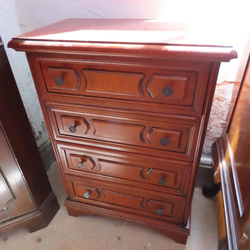 694 - Walnut Chest of Four Long Drawers Approximately 24 Inches Wide x 30 Inches High