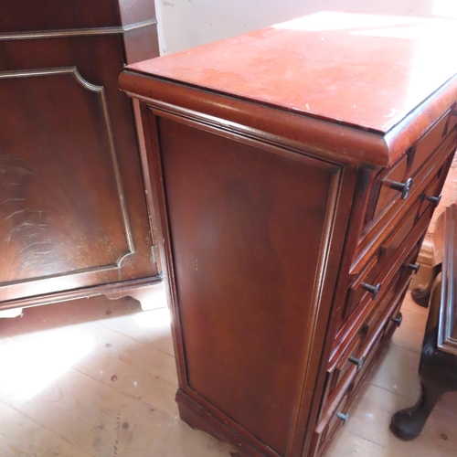 694 - Walnut Chest of Four Long Drawers Approximately 24 Inches Wide x 30 Inches High