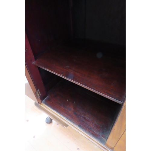 695 - Edwardian Mahogany Bow Front Sideboard Two Drawers to Center Section Two Cupboard Doors Above Queen ... 