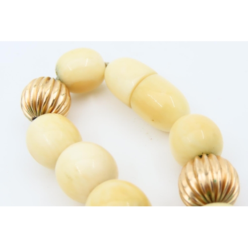 79 - Two Vintage Bead Necklaces Graduated Form with Spacers 80cm Long and 38cm Long