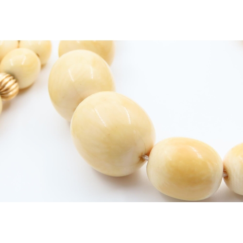 79 - Two Vintage Bead Necklaces Graduated Form with Spacers 80cm Long and 38cm Long