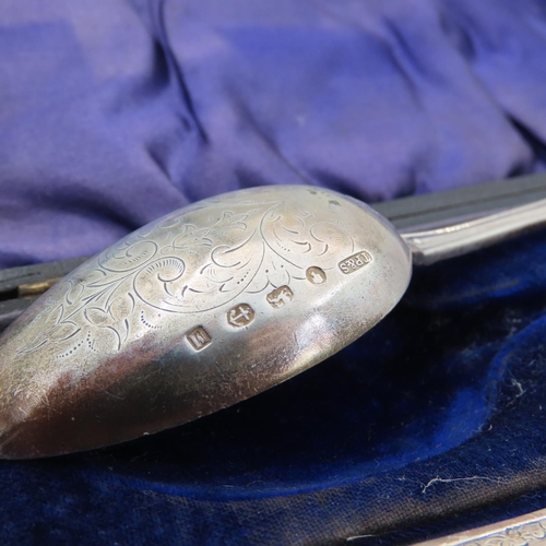 101 - Silver Presentation Fork and Spoon Contained within Original Presentation Case Each 16cm Long