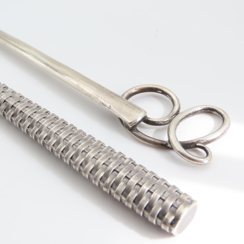 110 - Two Silver Letter Openers Attractively Detailed Latus Handle Each 16cm and 17cm Long