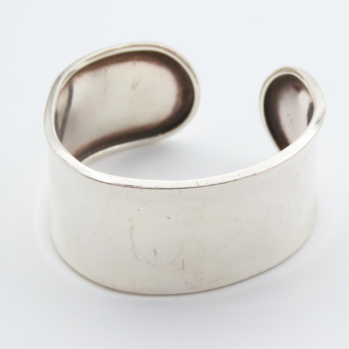 Silver Ladies Cuff Bagel Restrained Form Shaped Detailing Possibly Nordic Inner Diameter 6cm x 4cm Wide