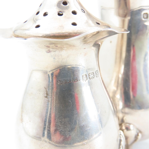 161 - Two Silver Salts Shaped Supports 9cm and 7cm High