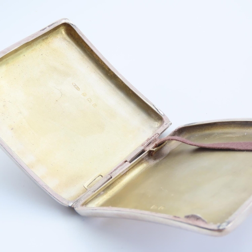 170 - Silver Cigarette Case Hinge Cover Restrained Form 9cm x 8cm