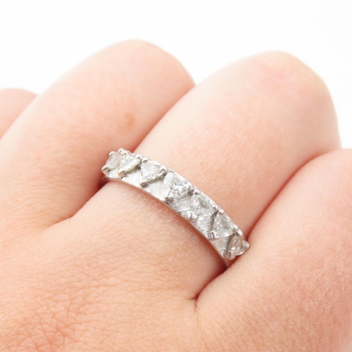 181 - 1.5 Carat Diamond Set Platinum Half Eternity Ring of Modernist Form Size S