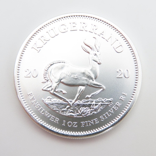 189 - Silver Krugerrand Mint Condition Dated 2020 1oz Fine Silver