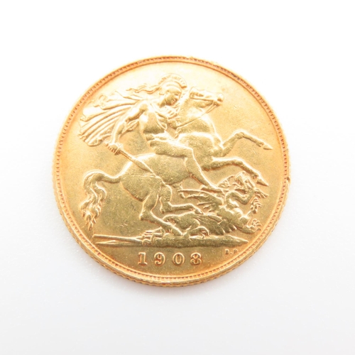 221 - Half Gold Sovereign Dated 1908