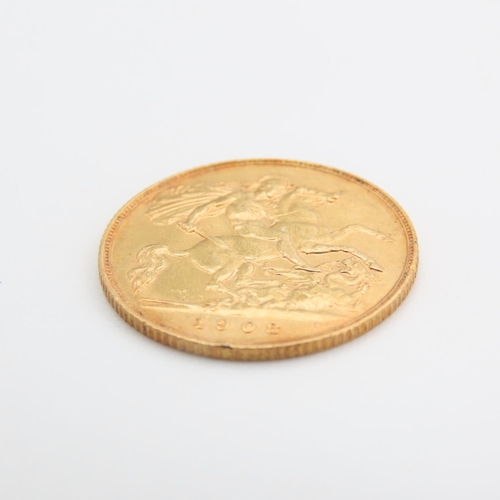 221 - Half Gold Sovereign Dated 1908