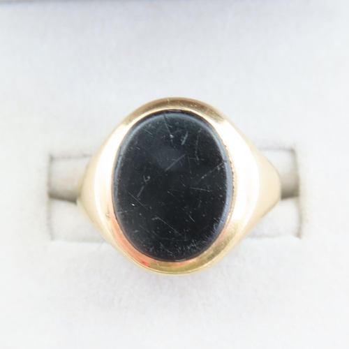 226 - Gentleman's Black Onyx Set Signet Ring 9 Carat Yellow Gold Size S