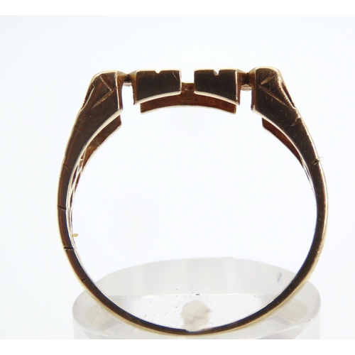 227 - Mother's Ring 9 Carat Yellow Gold Inscribed MUM Size Q and a Half