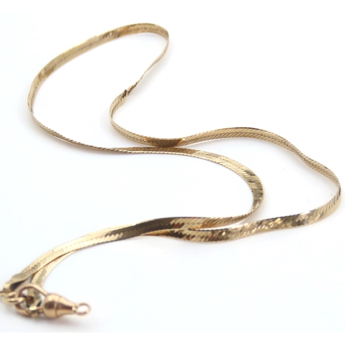 229 - 9 Carat Yellow Gold Flatweave Ladies Necklace 40cm Long