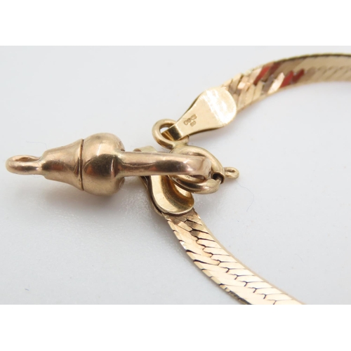 229 - 9 Carat Yellow Gold Flatweave Ladies Necklace 40cm Long
