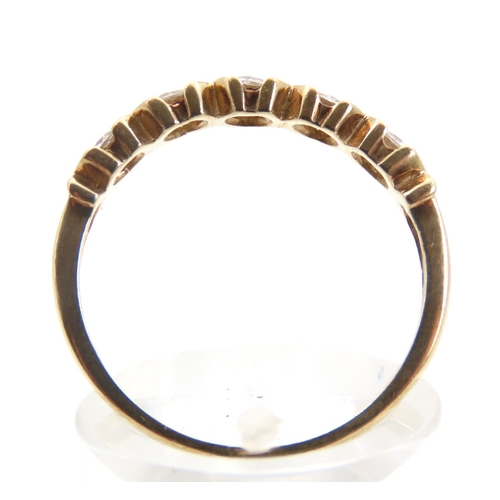 230 - Five Stone Rubover Set 9 Carat Yellow Gold Ring Size P and a Half