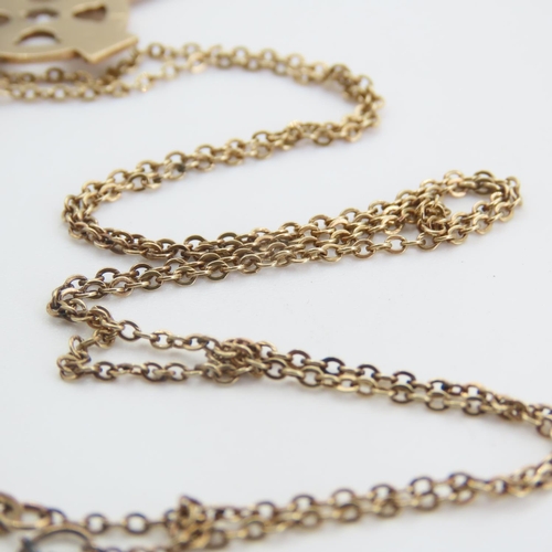 231 - Celtic Cross Motif Pendant Necklace 9 Carat Yellow Gold Pendant and Chain Pendant 3cm Chain 46cm Lon... 
