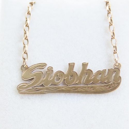 232 - Siobhan 9 Carat Yellow Gold Pendant Necklace Pendant 4cm Wide Approximately Chain 50cm Long