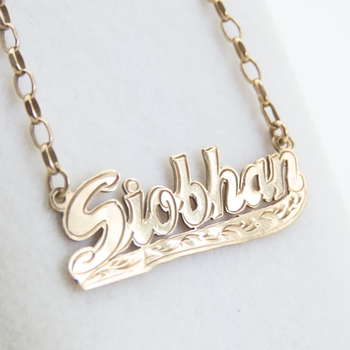 232 - Siobhan 9 Carat Yellow Gold Pendant Necklace Pendant 4cm Wide Approximately Chain 50cm Long