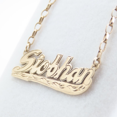 232 - Siobhan 9 Carat Yellow Gold Pendant Necklace Pendant 4cm Wide Approximately Chain 50cm Long