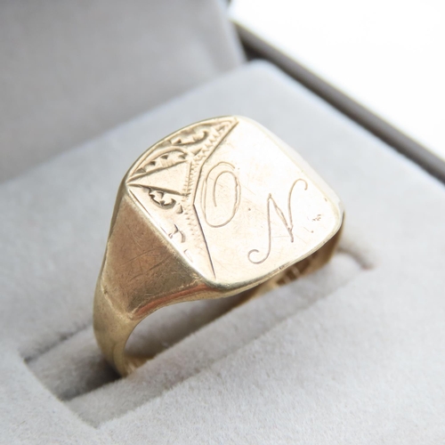 233 - Panel Ring 9 Carat Yellow Gold Size T