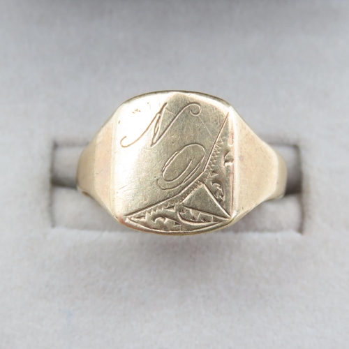233 - Panel Ring 9 Carat Yellow Gold Size T
