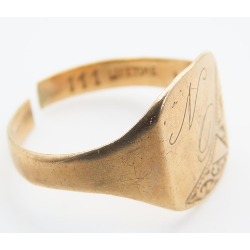 233 - Panel Ring 9 Carat Yellow Gold Size T