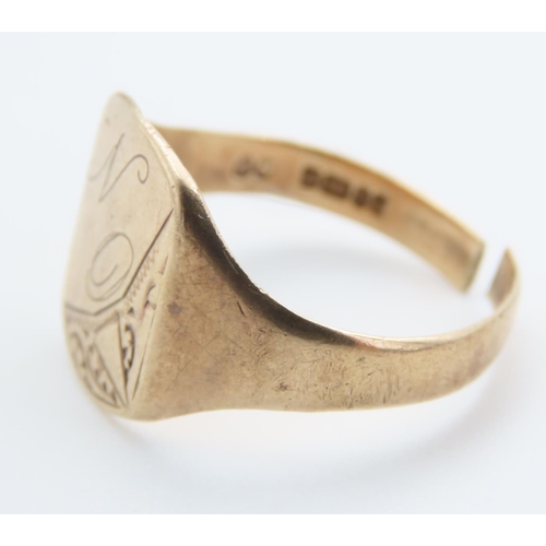 233 - Panel Ring 9 Carat Yellow Gold Size T