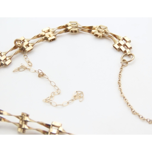 235 - Twin Bar 9 Carat Yellow Gold Bracelet 18cm Long