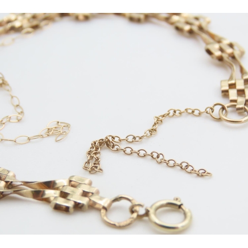 235 - Twin Bar 9 Carat Yellow Gold Bracelet 18cm Long