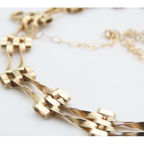 235 - Twin Bar 9 Carat Yellow Gold Bracelet 18cm Long