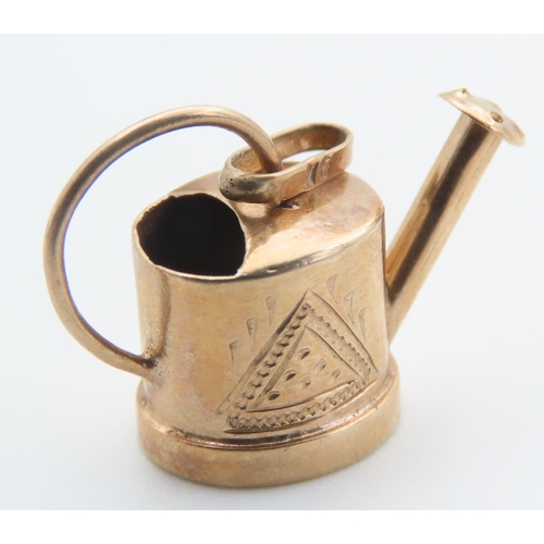 238 - Garden Watering Motif Charm 9 Carat Yellow Gold 1.5cm Drop