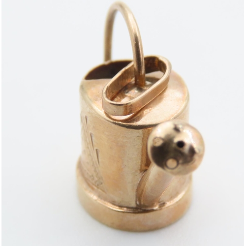 238 - Garden Watering Motif Charm 9 Carat Yellow Gold 1.5cm Drop