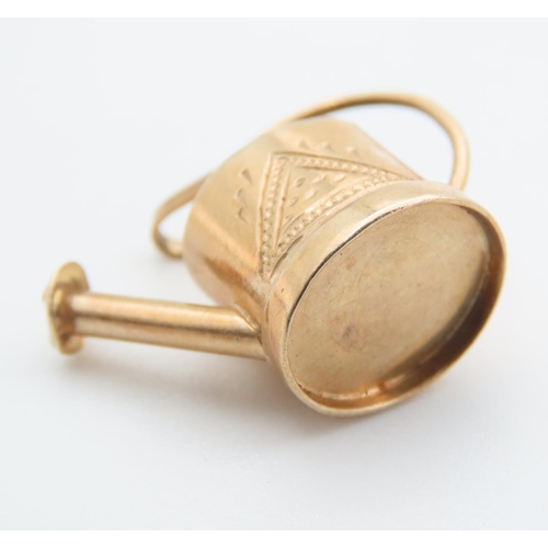 238 - Garden Watering Motif Charm 9 Carat Yellow Gold 1.5cm Drop