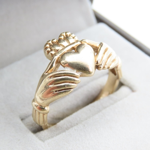 240 - 10 Carat Yellow Gold Claddagh Ring Size T