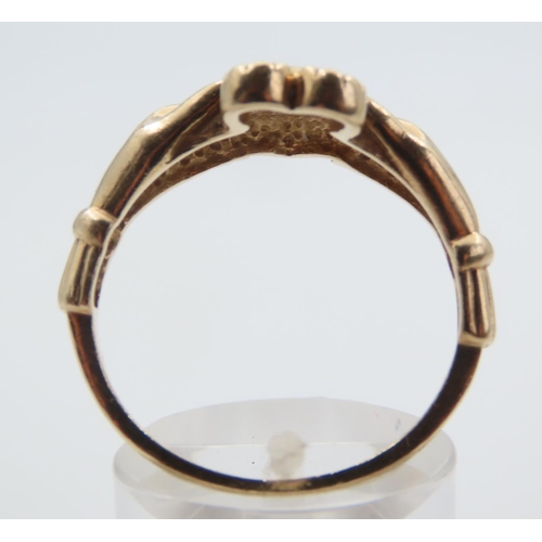 240 - 10 Carat Yellow Gold Claddagh Ring Size T