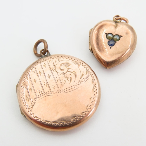 293 - 9 Carat Rose Gold Pendants Hinge Form Largest 3cm Diameter