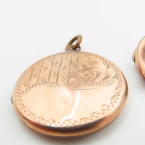 293 - 9 Carat Rose Gold Pendants Hinge Form Largest 3cm Diameter